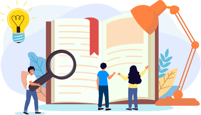 Glasses resting on an open book